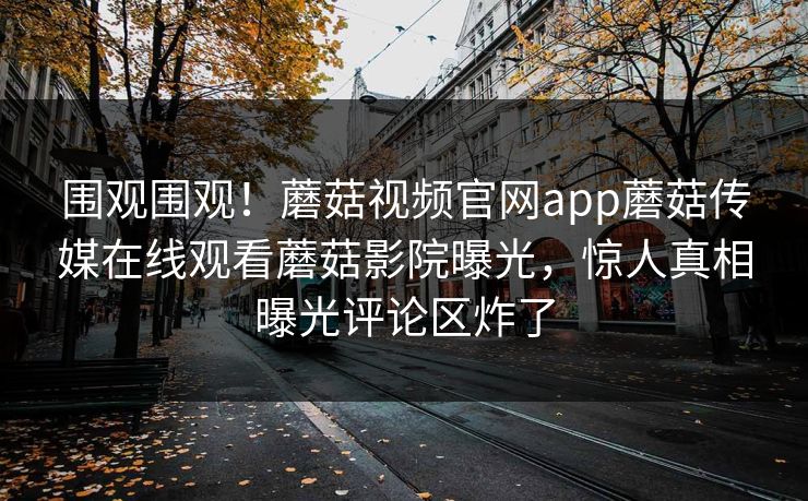 围观围观！蘑菇视频官网app蘑菇传媒在线观看蘑菇影院曝光，惊人真相曝光评论区炸了